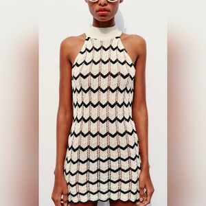 Knit Chevron Stripe mini dress